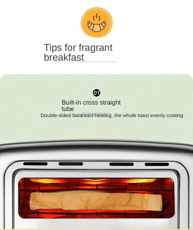 220V Household Electric Toaster Machine Automatic Multifunction Bread Baking Furnace For Breakfast Metal Body EU/AU/UK