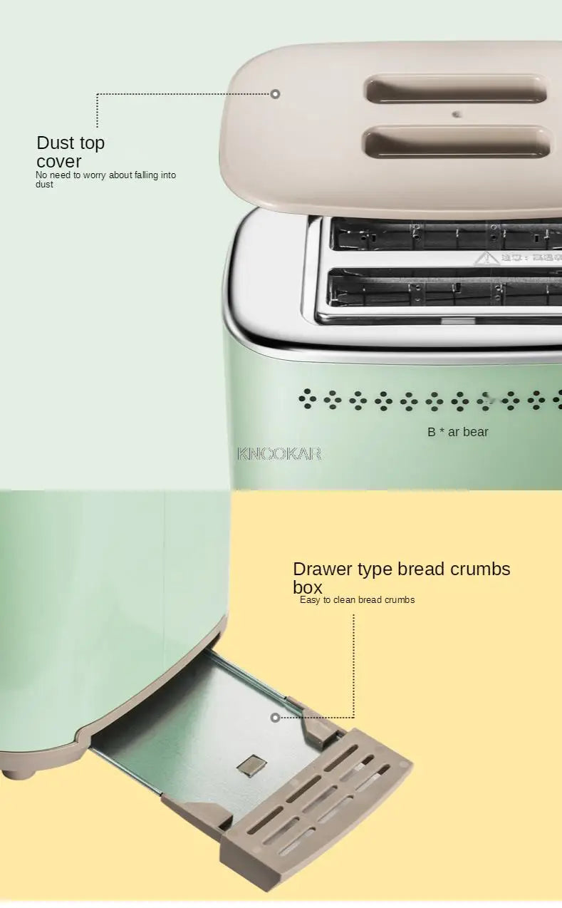 220V Household Electric Toaster Machine Automatic Multifunction Bread Baking Furnace For Breakfast Metal Body EU/AU/UK