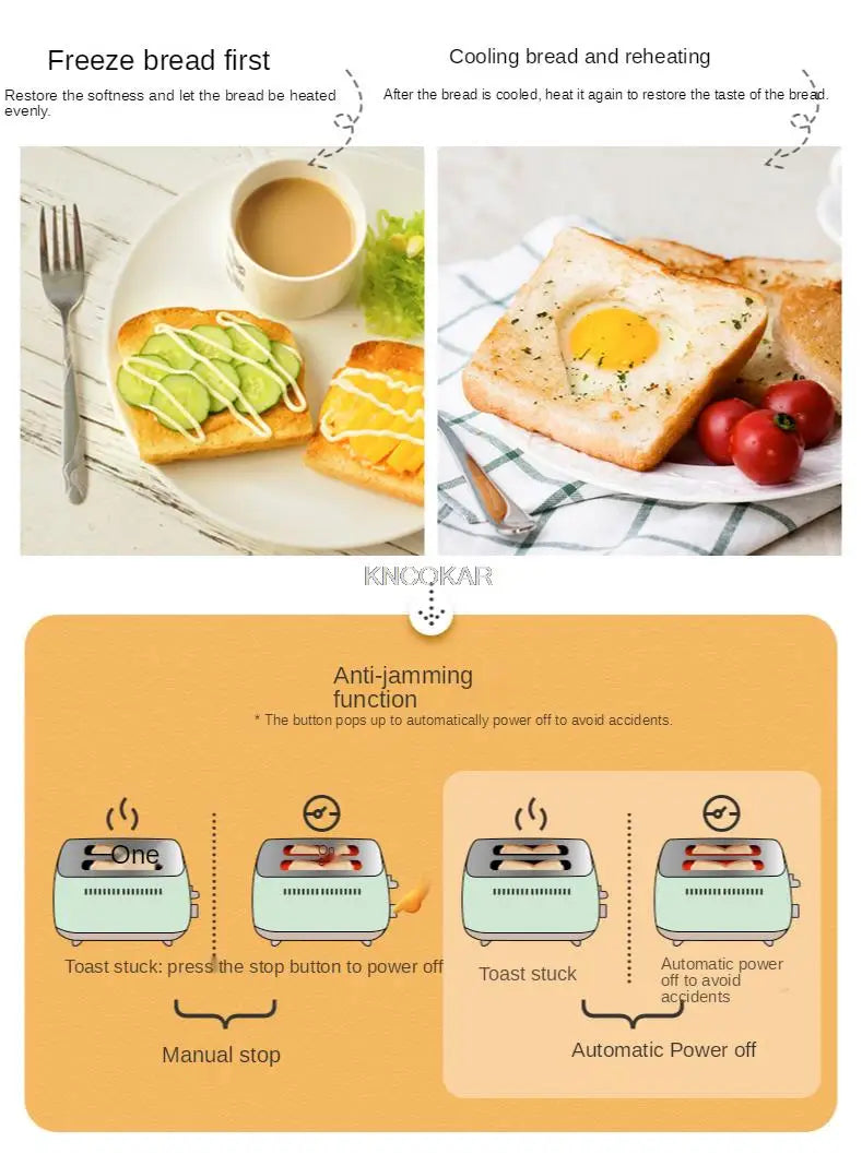 220V Household Electric Toaster Machine Automatic Multifunction Bread Baking Furnace For Breakfast Metal Body EU/AU/UK