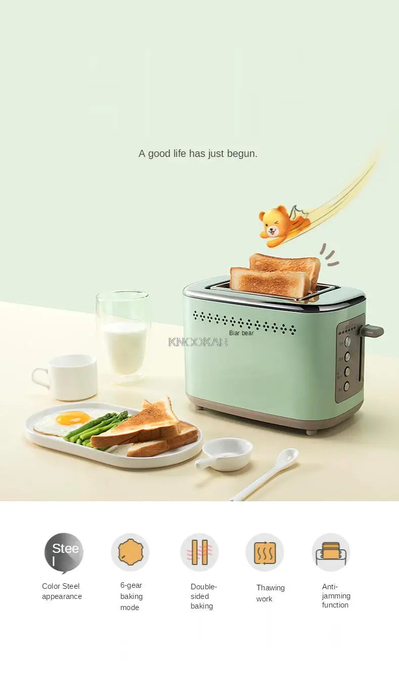 220V Household Electric Toaster Machine Automatic Multifunction Bread Baking Furnace For Breakfast Metal Body EU/AU/UK