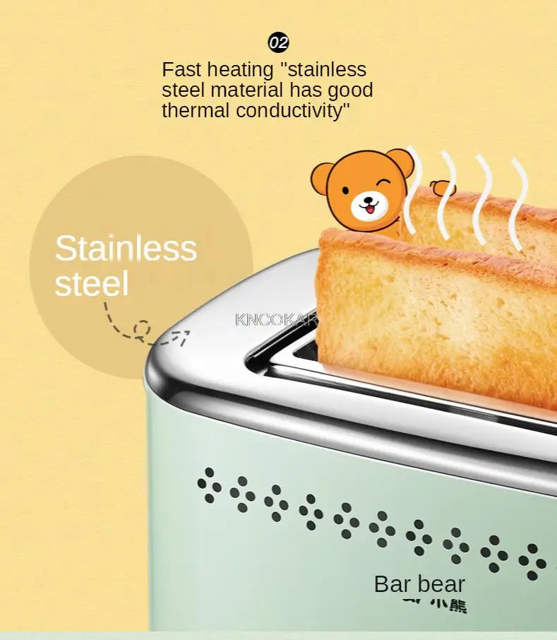 220V Household Electric Toaster Machine Automatic Multifunction Bread Baking Furnace For Breakfast Metal Body EU/AU/UK
