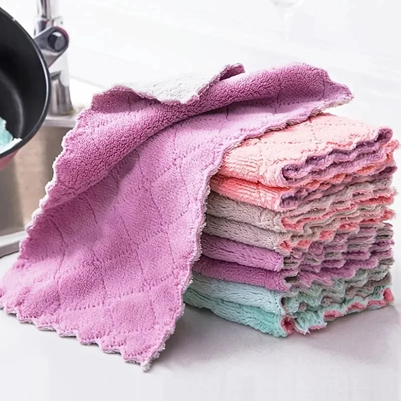 5/10/20/30pcs Kitchen Towels And Dishcloths Rag, 15*25cm Small Dish Washing Towels, Random Color Assorted Varieties