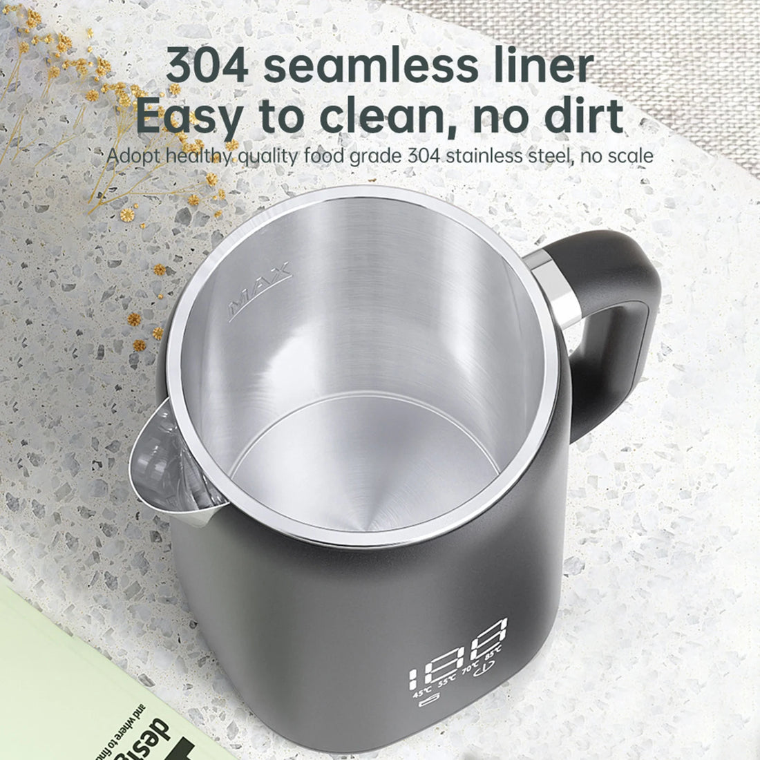 1.7L Electric Kettle Large Capacity Thermostatic Kettle Automatic Heat Preservation Teapot 304 Stainless Steel Liner Health Pot