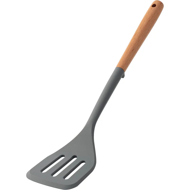 NEW Silicone Spatula Non Stick Pan Wooden Handle Silicone Vegetable Heat-resistant Silicone Cooking Spatula Spoon Kitchen tool