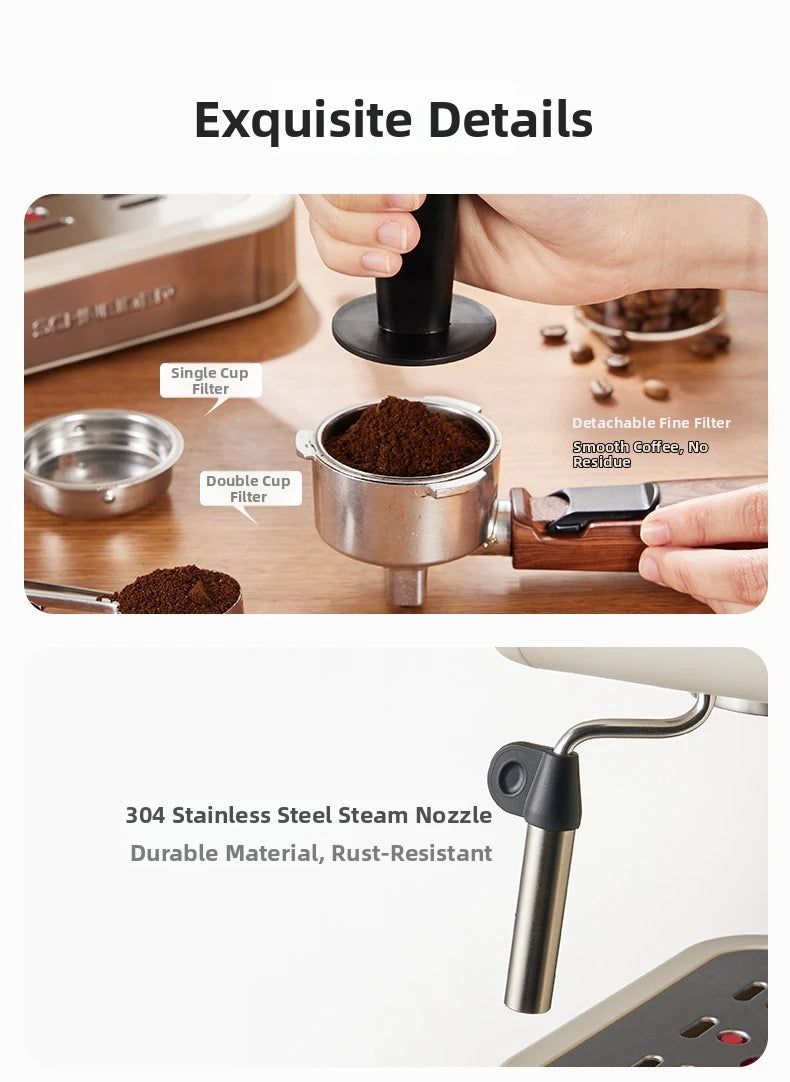 Espresso Coffee Machine Semi-Automatic Home & Office Coffee Maker 20Bar Pump Pressure with Milk Frother Perfect Gift for Coffee