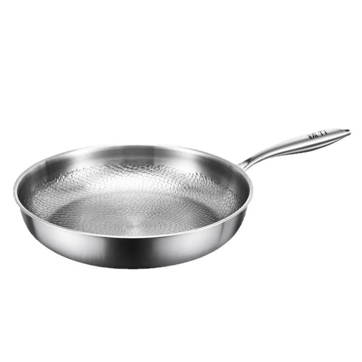 26/28/30/32cm Titanium Frying Pan Uncoated Non Stick Steak Frying Pan Thickened Fish Scale Hammer Pattern Kitchen Cookware