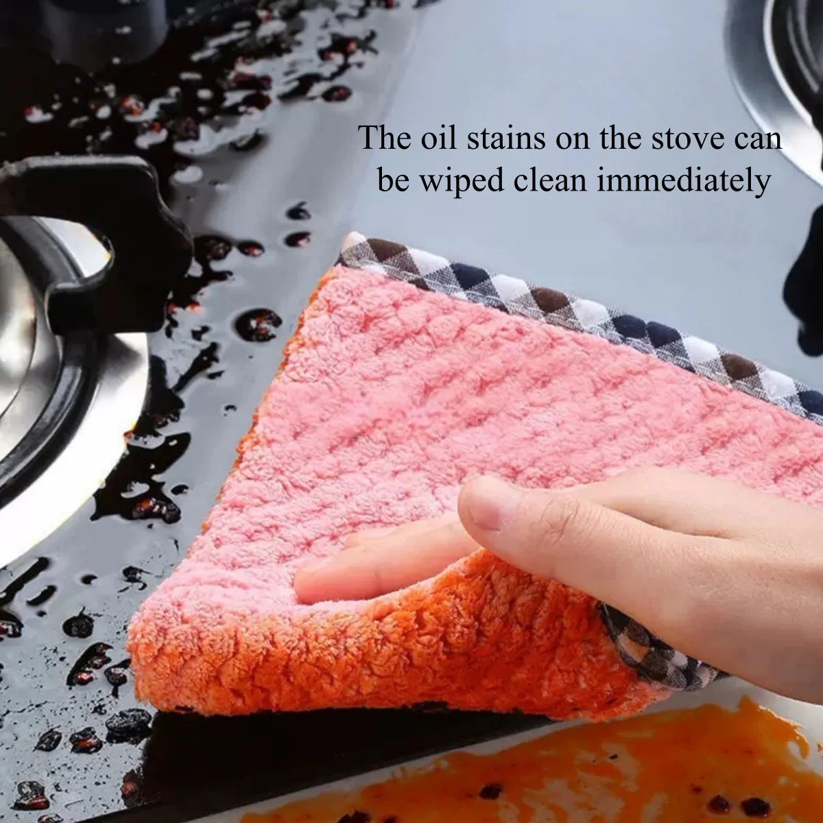 5/10/20PCS Kitchen Daily Dish Towel, Kitchen Rag, Non-Stick Oil, Thickened Table Cleaning Cloth, Absorbent Scouring Pad