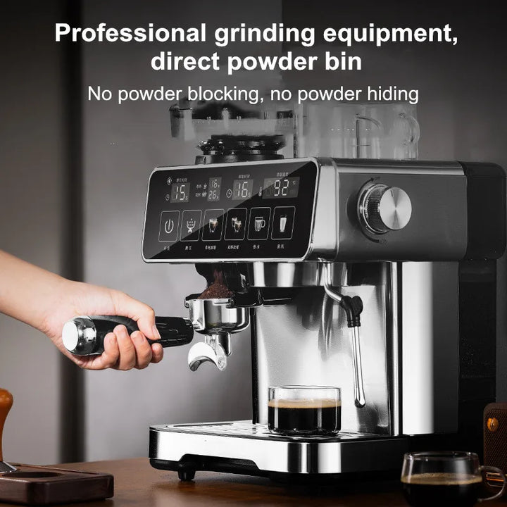 20Bar Espresso Machine with Milk Frother – Fully Automatic Coffee Maker, Built-in Grinder, Smart Touch Screen, for Home/Office