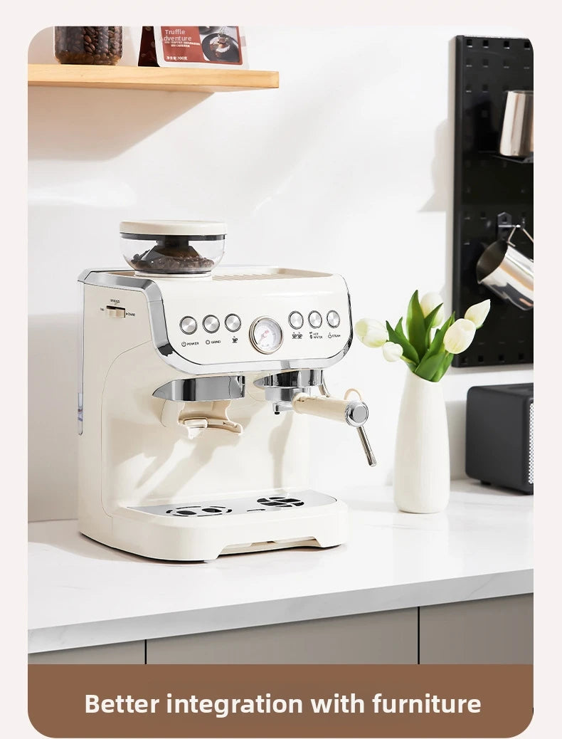 Electric Coffee Grinder&Maker Machine-20Bar Pressure, Built-in Burr Grinder, Programmable Brewing, for Espresso/Latte/Cappucino