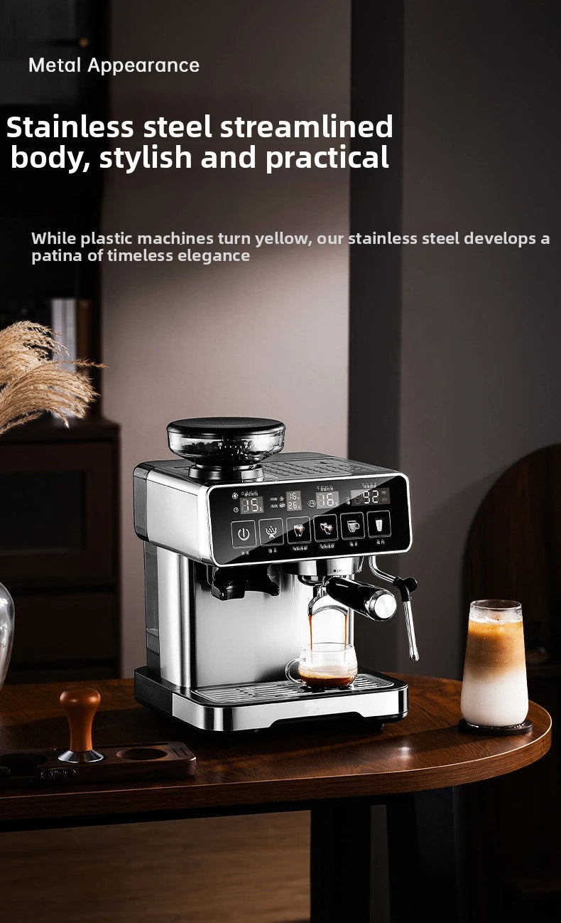 20Bar Espresso Machine with Milk Frother – Fully Automatic Coffee Maker, Built-in Grinder, Smart Touch Screen, for Home/Office