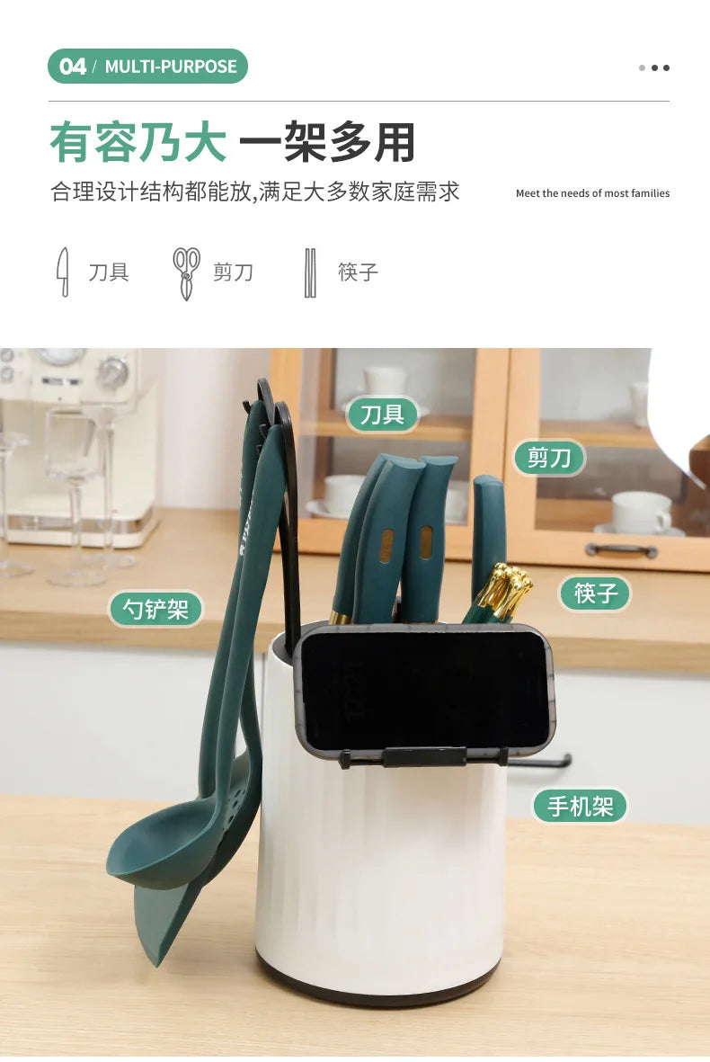 Knife Set Kitchen Knife Cutting Board 2-in-1 Kitchenware Household Kitchenware Rotary Knife Holder