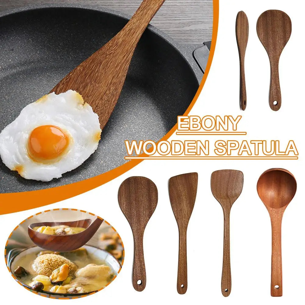 Walnut Wooden Kitchenware Long Handle Rice Scoop Tableware Heat Resistant Kitchen Tableware Tools For Cooking Eating