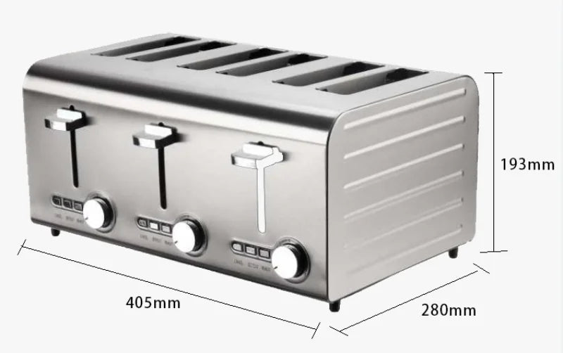 New [Commercial] Stainless Steel Toaster | 2/4/6-Slice Automatic Bread Machine | Sandwich Maker