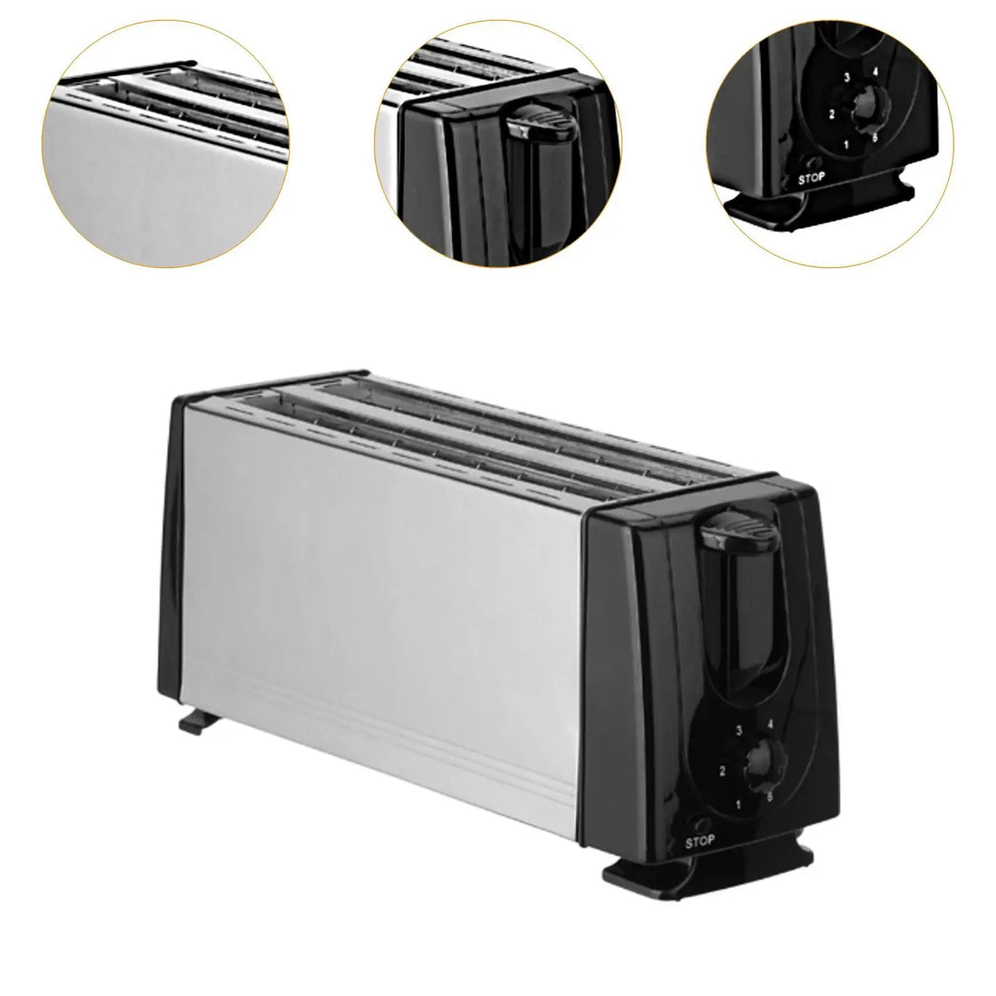 Counter Toaster 4 Slices US Plug Adapter Compact Bakeware Waffle Machine for Cooking Snacks Baking Puff Pastry Specialty Breads