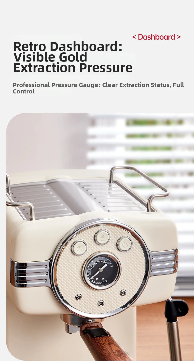Espresso Coffee Machine Semi-Automatic Home & Office Coffee Maker 20Bar Pump Pressure with Milk Frother Perfect Gift for Coffee