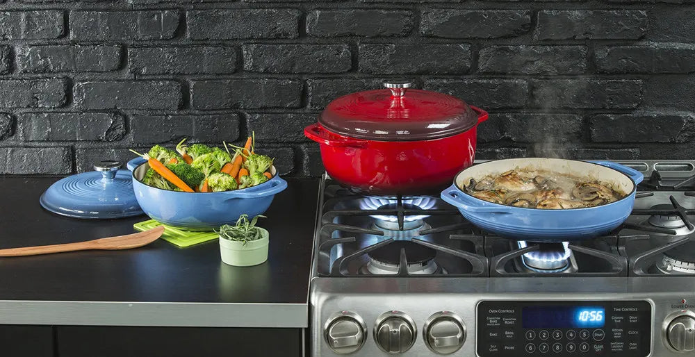 28cm Enameled Cast Iron Dutch Oven Dual Handles 6 Quart Stew Pot Use to Cook Bread Baking Soups Casserole Dish Oven Safe 500° F