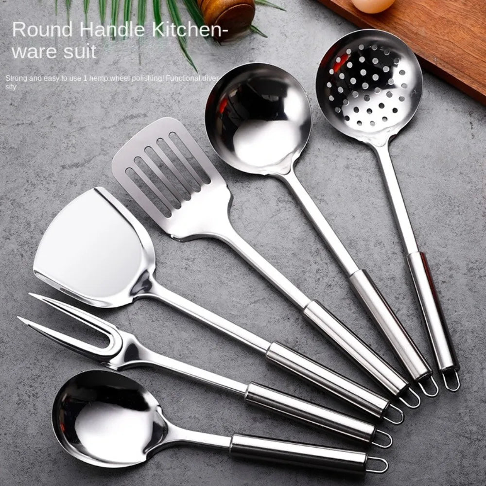 Durable Stainless Steel Wok Spatula Long Handle Kitchen Gadgets Kitchen Cooking Utensil Set Rice Spoon Ladle Cooking Tools