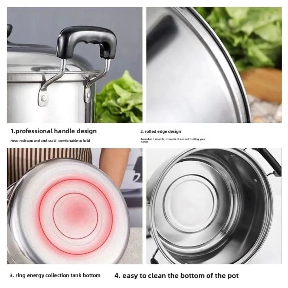 New 5pcs Stainless Steel Stock Pot Set with Lid Combination Series American Stock Pots Cookware Sets 16-24cm Deepen Soup Pot