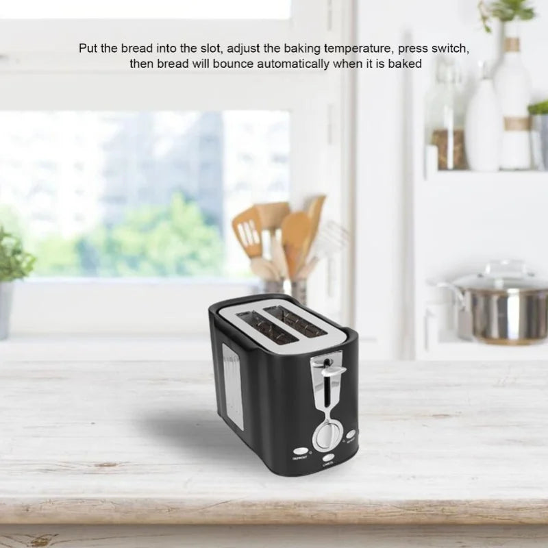 800W Thick Wide Slot Mini Toaster 2 Slices Simple Bread Toaster Breakfast Maker Machine For Home Use