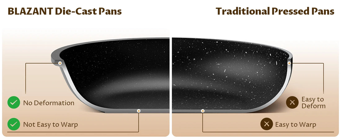 Induction Hob Pans Set 10pcs, Pots and Pans Set Non Stick, Kitchen Cookware Sets with Lids，Granite，PFAS-Free