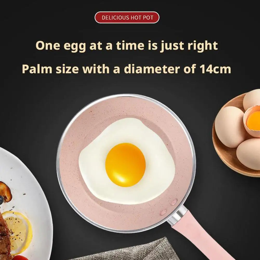 Pink Non Stick Flat Bottomed Pan Mini Fried Wheat Rice Stone Pot Steak Induction Cooker Open Flame Universal Kitchen Utensils