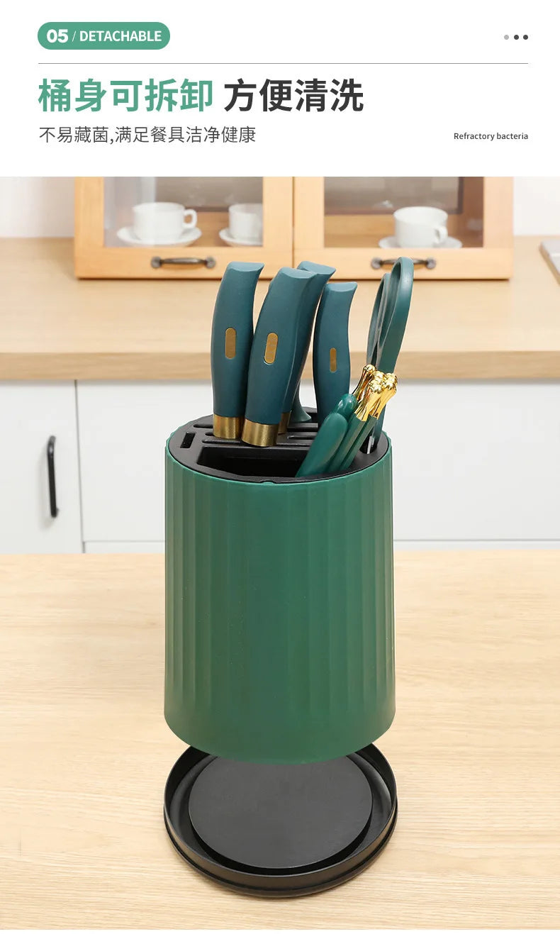 Knife Set Kitchen Knife Cutting Board 2-in-1 Kitchenware Household Kitchenware Rotary Knife Holder