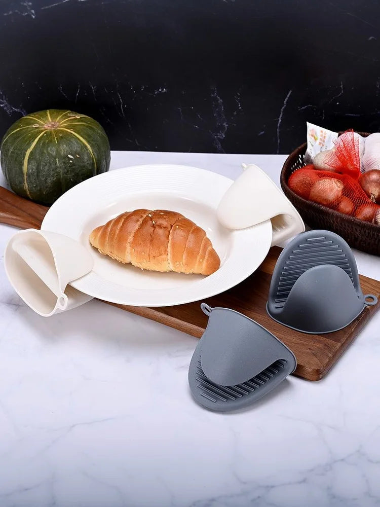 【No】2 Pcs Silicone Oven Mitts - Heat Resistant Anti-Scald Non-Slip Gloves For Cooking Baking & Pot Handling