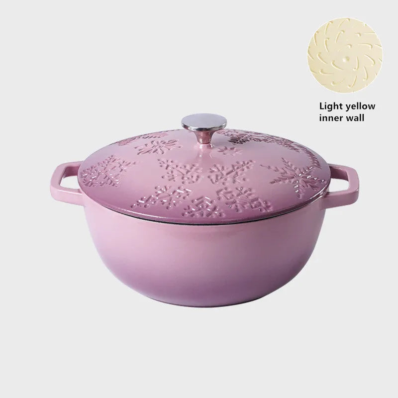 28cm Enameled Cast Iron Dutch Oven 6Qt Cast Iron Casserole Dish with Lid for Bread Baking And Stew Kitchen Cookware Braised Pot