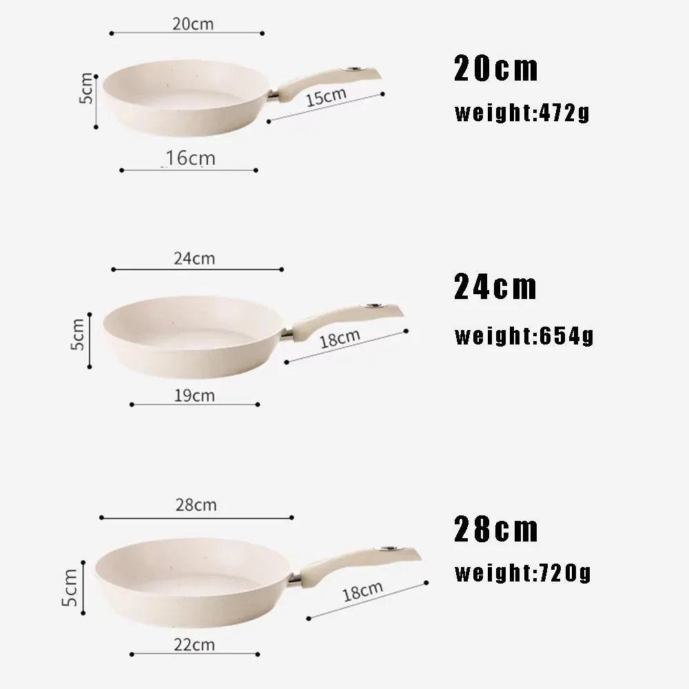 Ceramics Omelet Pot Non-Stick Frying Pan Wok Steak Skillet Pancake Home Induction Gas Stove Cooking Saucepan Kitchen Cookware