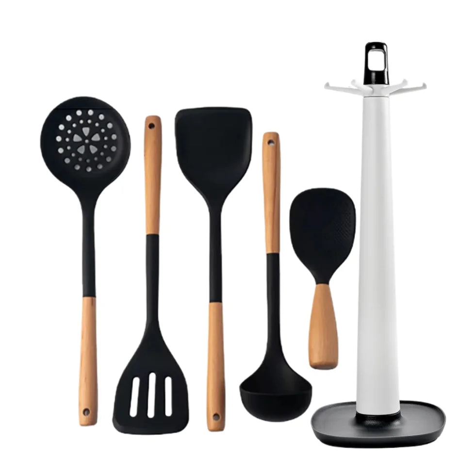 NEW Silicone Spatula Non Stick Pan Wooden Handle Silicone Vegetable Heat-resistant Silicone Cooking Spatula Spoon Kitchen tool