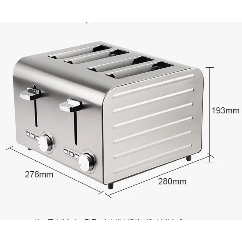 New [Commercial] Stainless Steel Toaster | 2/4/6-Slice Automatic Bread Machine | Sandwich Maker