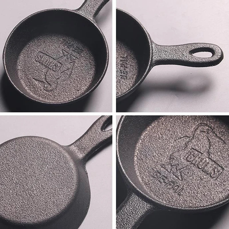 1PCS 8.5CM Cast Iron Skillet Non-stick Mini Egg Frying Pan for Kitchen Cookware