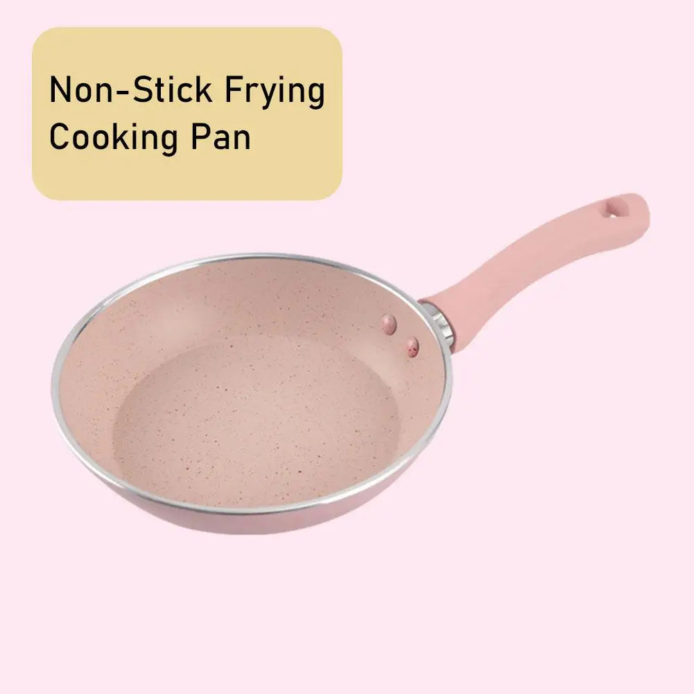 Pink Non Stick Flat Bottomed Pan Mini Fried Wheat Rice Stone Pot Steak Induction Cooker Open Flame Universal Kitchen Utensils