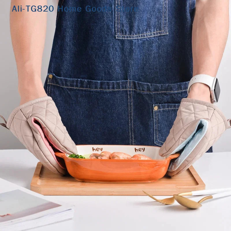 Silicone Anti-scalding Oven Gloves Mitts Potholder Kitchen Silicone Gloves Tray Dish Bowl Holder Baking Oven Glove Hand Clip
