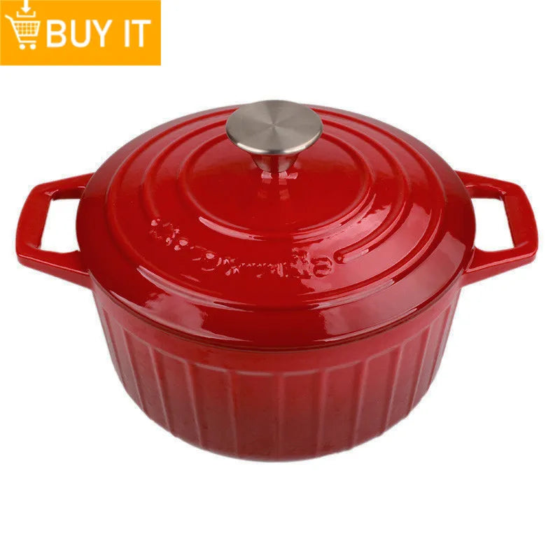 Enameled Mini Cast Iron Dutch Oven 1.5 Quart for Cooking Bake Bread Cast Iron Pot Casserole Dish Heavy Milk Pot Kitchen Stew Pot