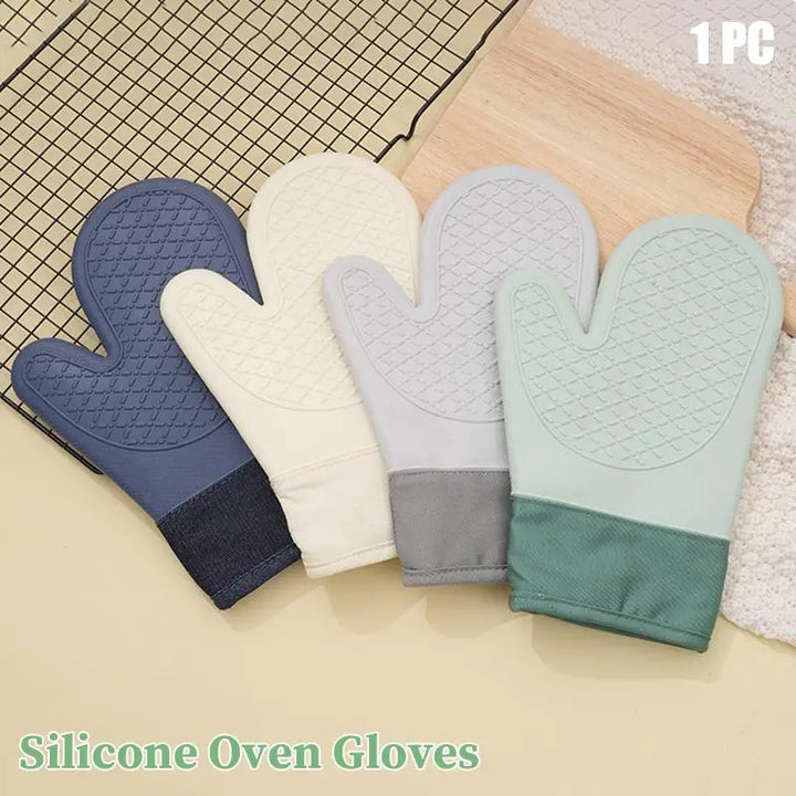 1 Pack Thickened Silicone Oven Mitts | Heat Resistant Insulation Non-Slip Anti-Scald | Protective Gloves for Kitchen Oven
