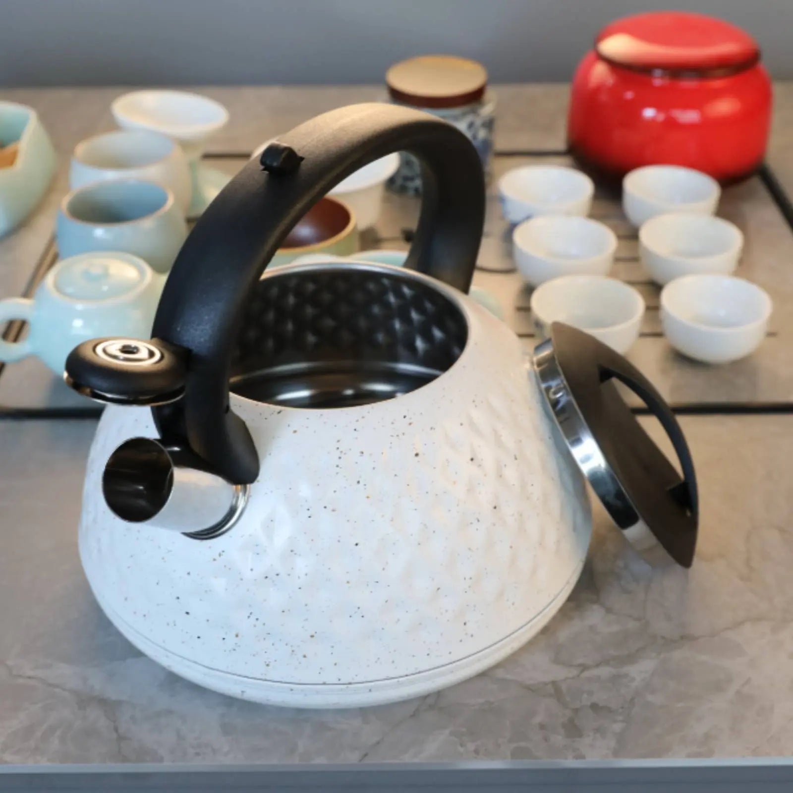 Stainless Steel Whistling Kettle Rust Proof Whistling Tea Kettle Household Cookware Fast Boiling Chemical-Free Safe