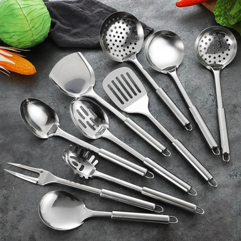 Durable Stainless Steel Wok Spatula Long Handle Kitchen Gadgets Kitchen Cooking Utensil Set Rice Spoon Ladle Cooking Tools