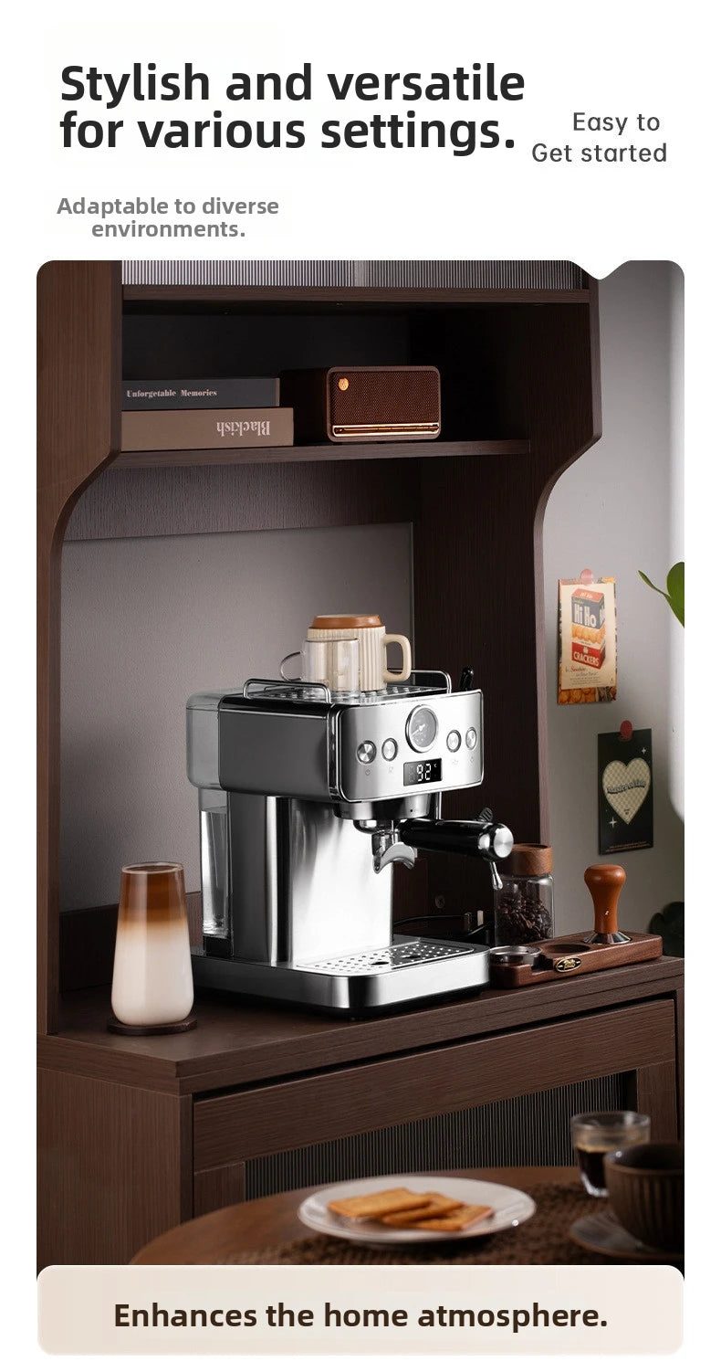 20Bar Semi-Automatic Espresso Machine - Compact Stainless Steel Coffee Maker with Steam Milk Frother for Home/Office, Italian