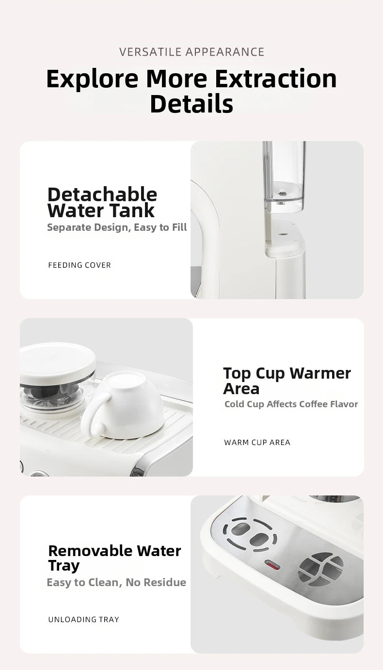 Electric Coffee Grinder&Maker Machine-20Bar Pressure, Built-in Burr Grinder, Programmable Brewing, for Espresso/Latte/Cappucino