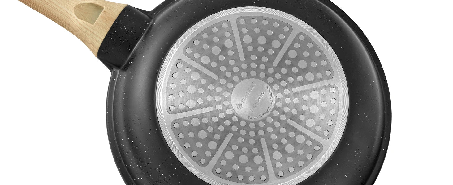 Induction Hob Pans Set 10pcs, Pots and Pans Set Non Stick, Kitchen Cookware Sets with Lids，Granite，PFAS-Free