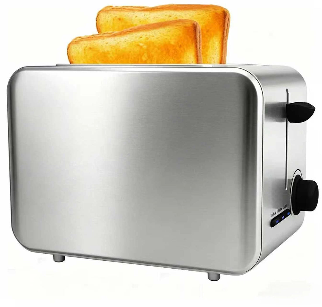 Stainless Steel Toaster – Household Appliance 2-slice Sandwich Toaster Rapid Heating; Portable Automatic Pop-up; Multi-function