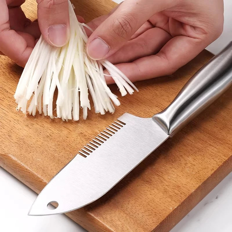 New Stainless Steel Onion Cutter Shredder Slicer Multifunctional Tool for Green Onion Chopping Grating Practical Kitchen Tools