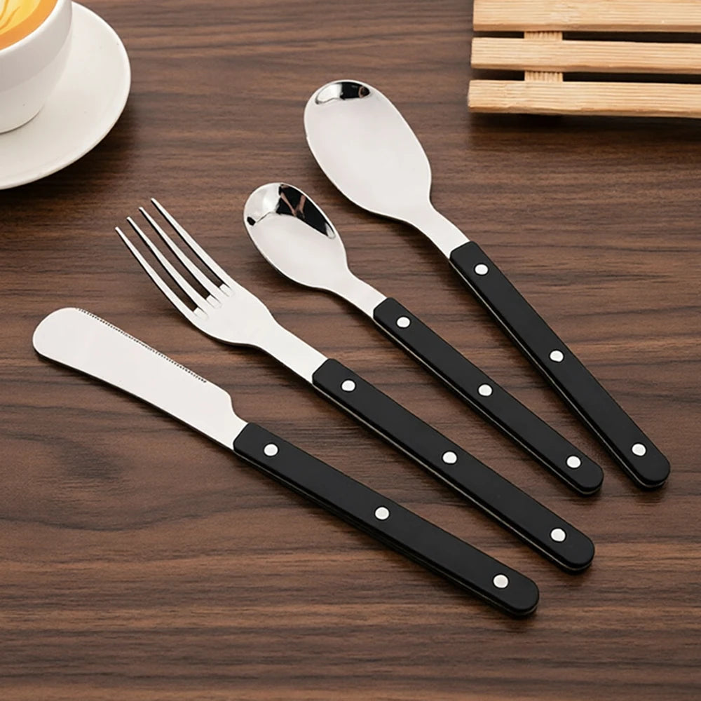 8Pcs Stainless Steel Tableware Acrylic Handle Green Silver Dinnerware Set Knife Fork Spoon Teaspoon Cutlery Kitchen Flatware Set