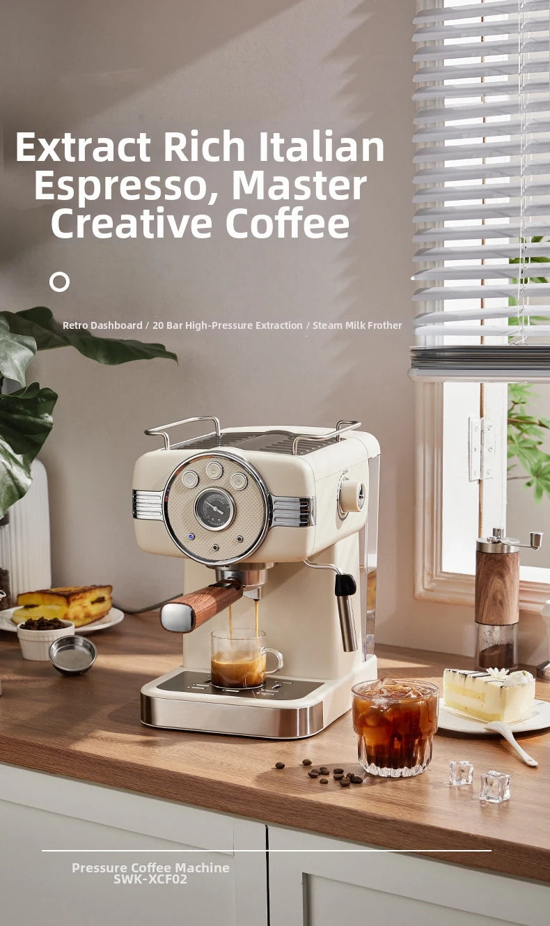 Espresso Coffee Machine Semi-Automatic Home & Office Coffee Maker 20Bar Pump Pressure with Milk Frother Perfect Gift for Coffee