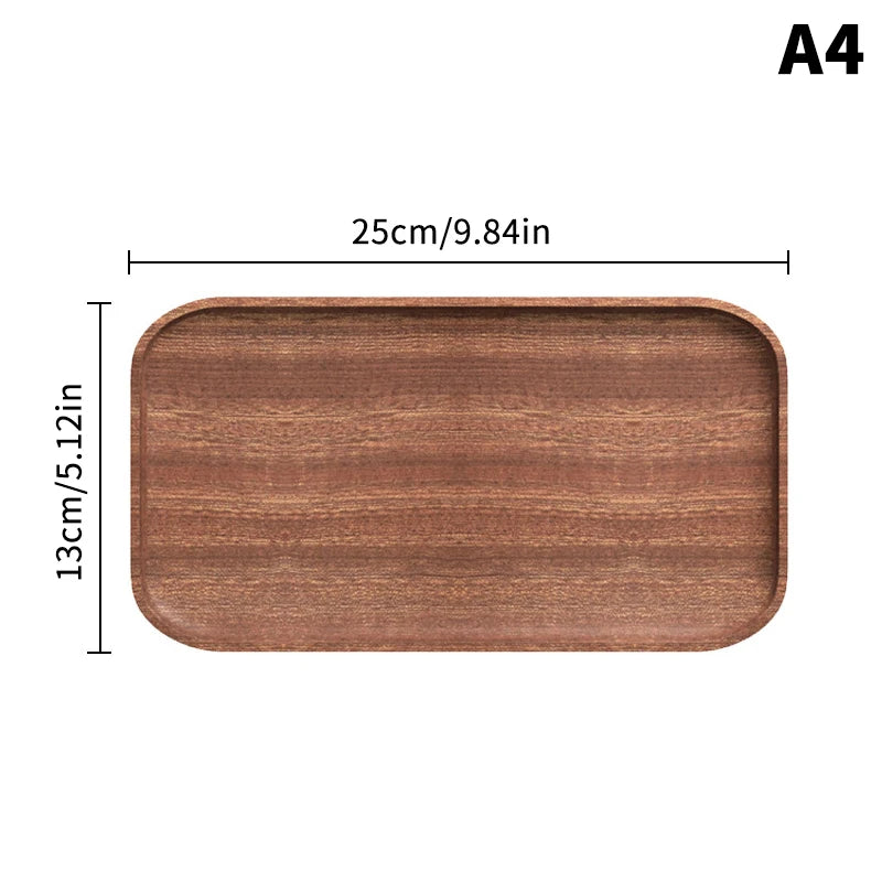 Hot Sale 1PC Wooden Serving Trays Oval Wood Tray Platters for Serving Food Dishes Dinner Plates Solid Wood Round Dessert Plate