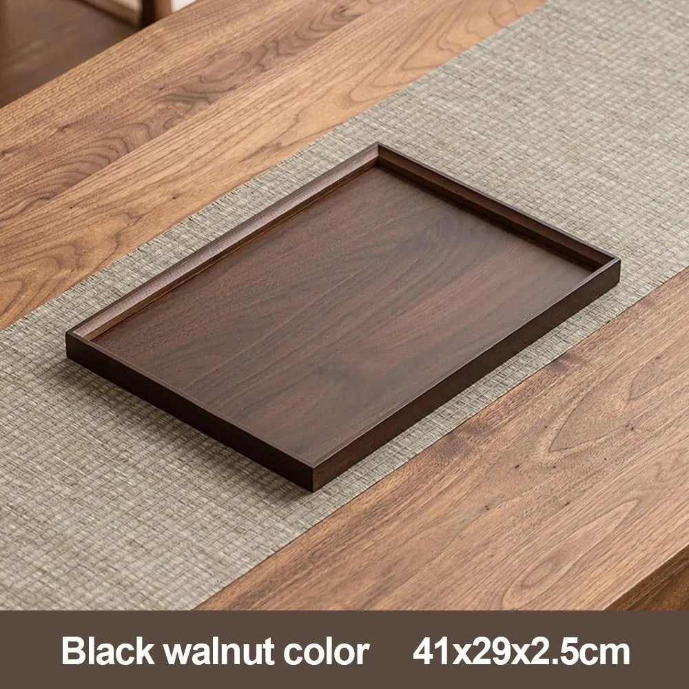 Decorate Tray Natural Bamboo Wooden Tray Rectangular Tea Food Tray Retro Style Serving Tray Useful Wooden Tray Kitchen