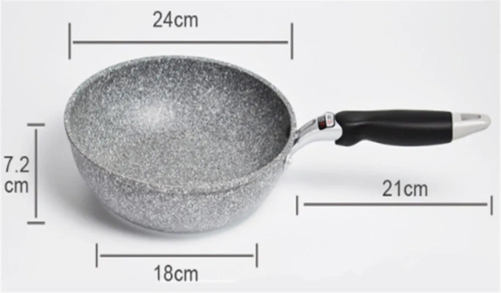Frying 28/26/24/20cm Wok Non-stick Pan Skillet Cauldron Induction Cooker Pans Pancake Egg Gas Stove Home