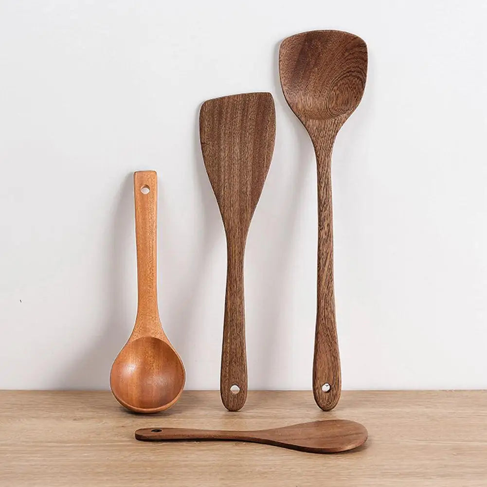 Walnut Wooden Kitchenware Long Handle Rice Scoop Tableware Heat Resistant Kitchen Tableware Tools For Cooking Eating