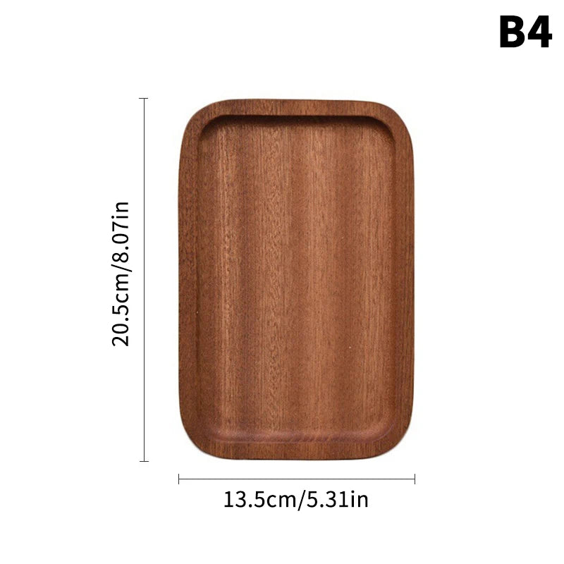 Hot Sale 1PC Wooden Serving Trays Oval Wood Tray Platters for Serving Food Dishes Dinner Plates Solid Wood Round Dessert Plate